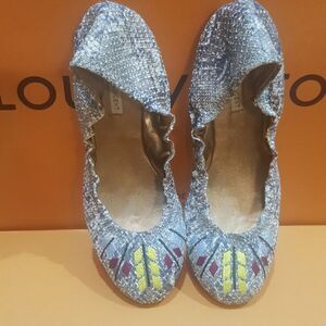 CYNTHIA VINCENT Snake Print Flats - Size 6 1/2